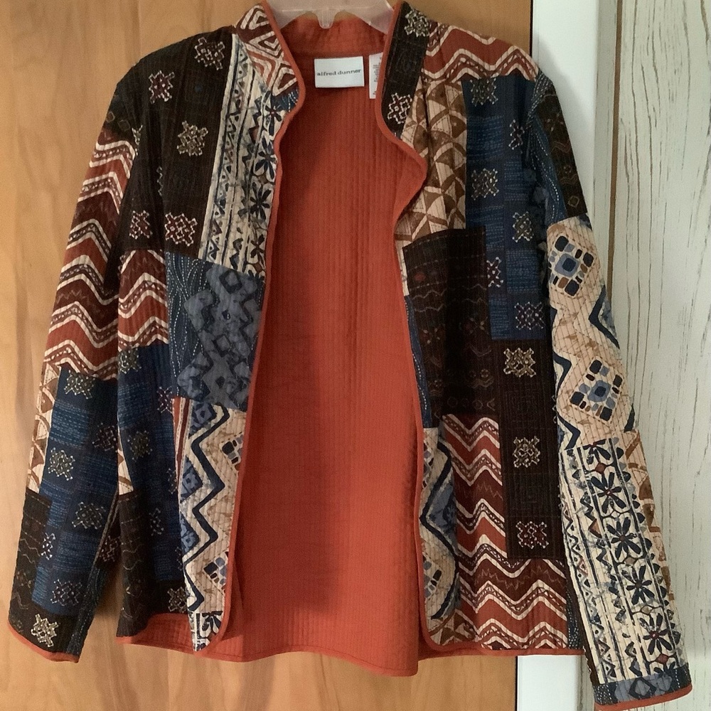 Alfred Dunner Multicolor Patchwork Blazer